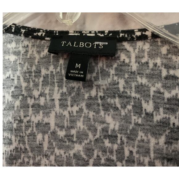 Talbots Black & White Top Medium - Picture 3 of 6